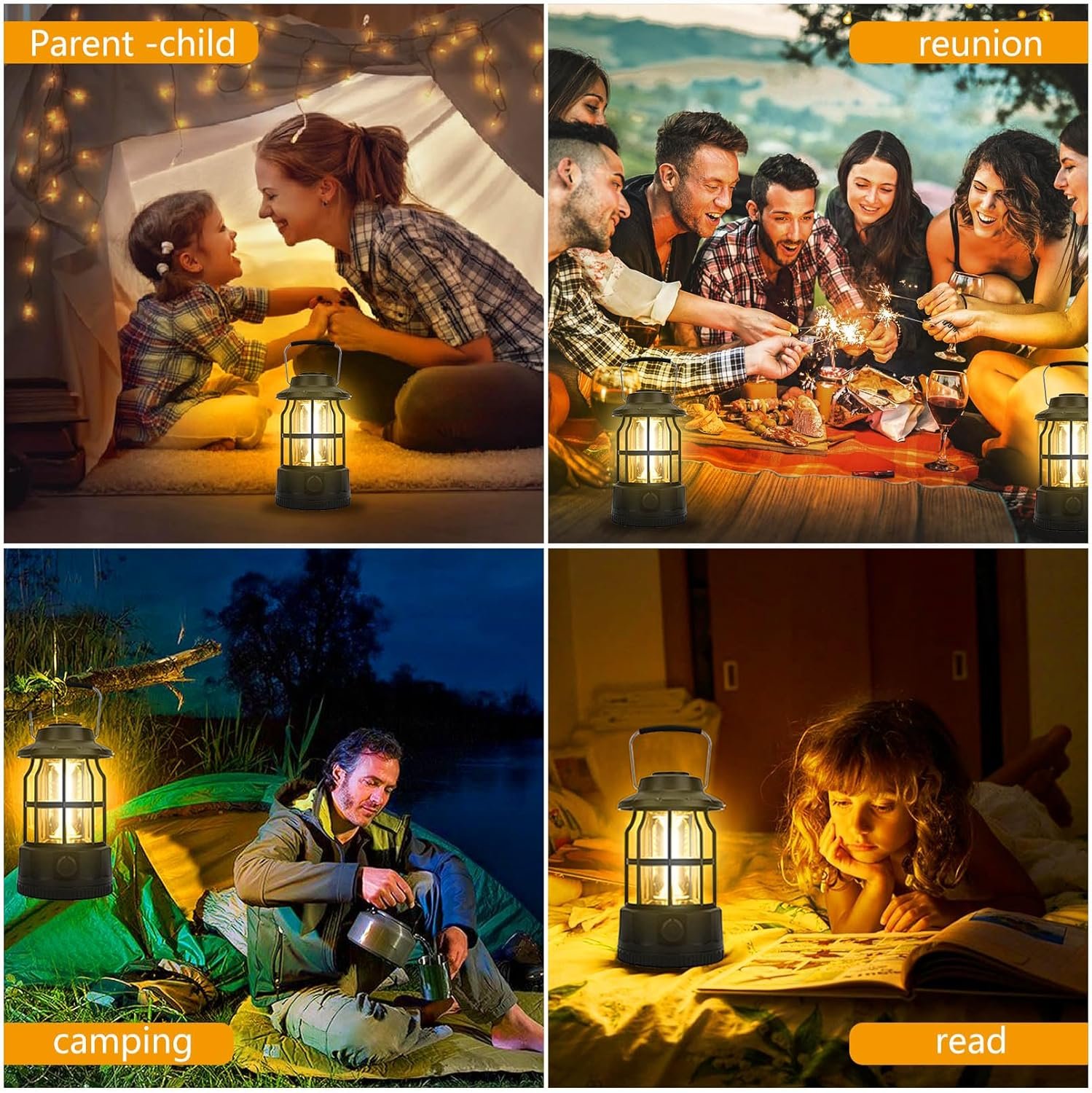 Linterna de camping recargable alimentada por USB, atenuador - Imagen 6