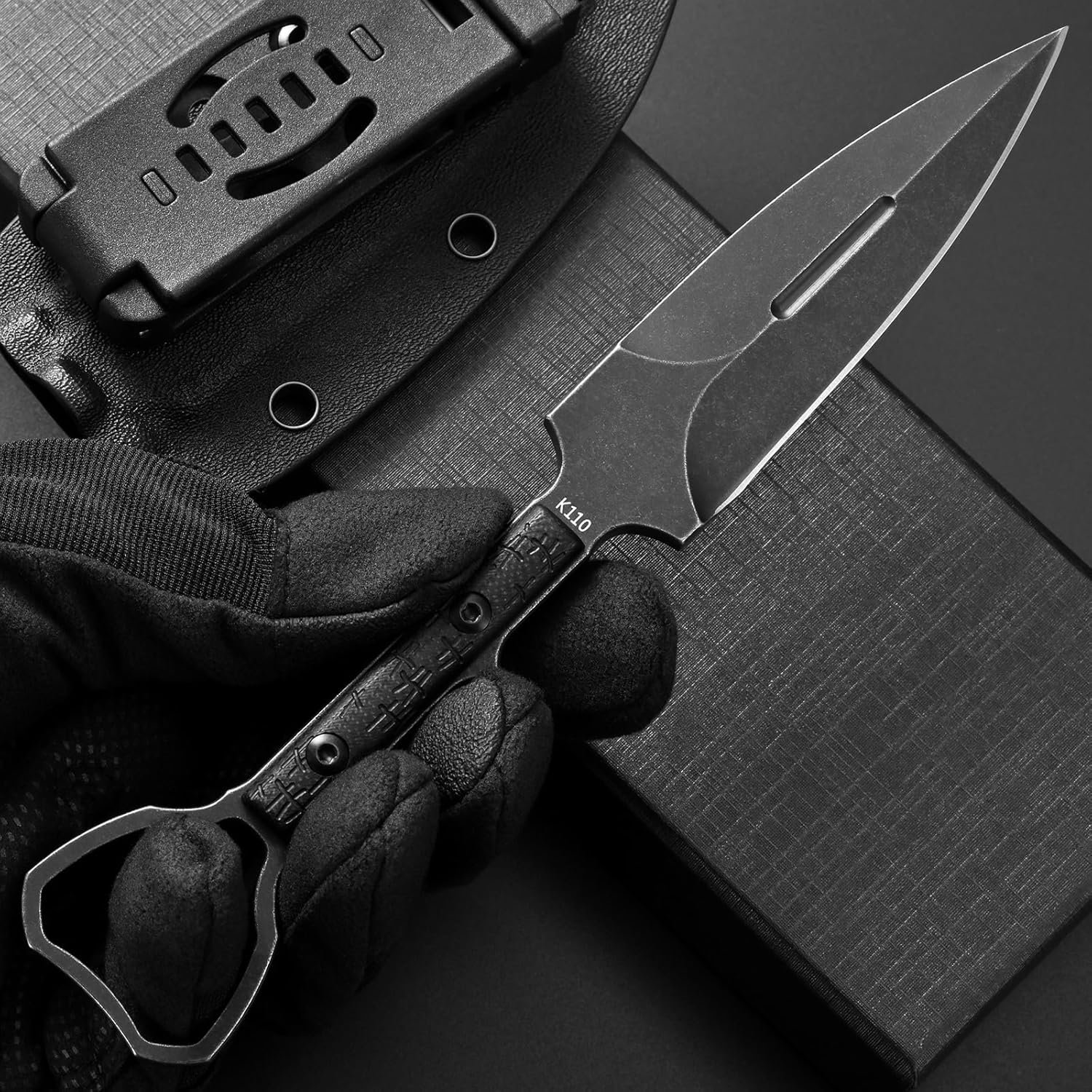 GTK345 Cuchillo de hoja fija K110 Hoja de acero Full Tang G1 - Imagen 6