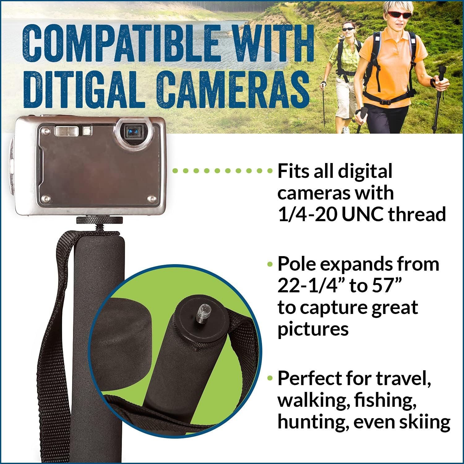 York Nordic PRO - Bastones plegables de 4 piezas, par de bas - Imagen 6