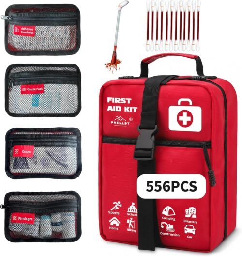Kit de primeros auxilios grande de 556 piezas, bolsa de prim