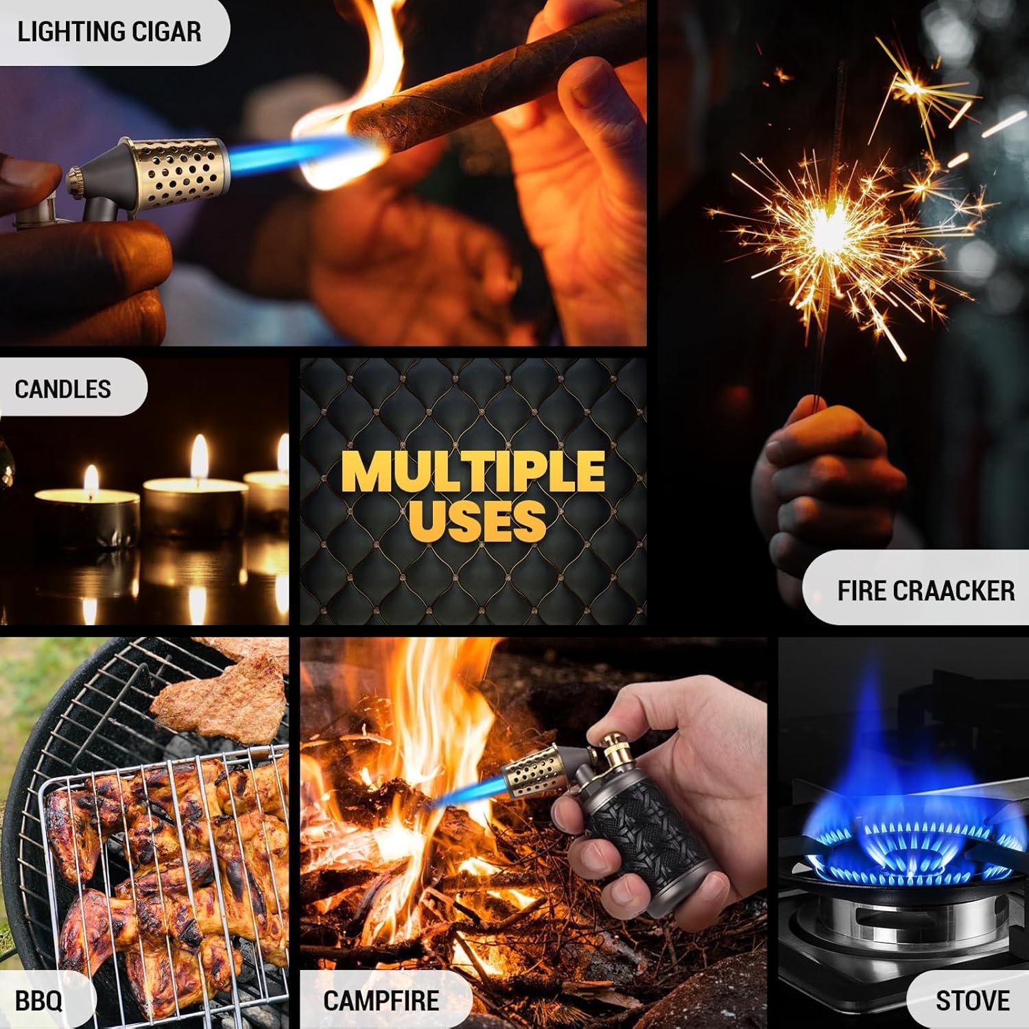 Encendedor de butano, encendedor de antorcha recargable ajus - Imagen 7