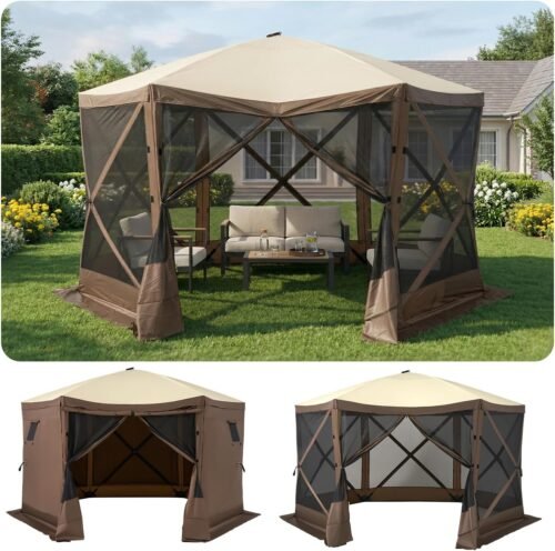 Aoxun Tienda de campaña desplegable de 12 x 12 pies, toldo d