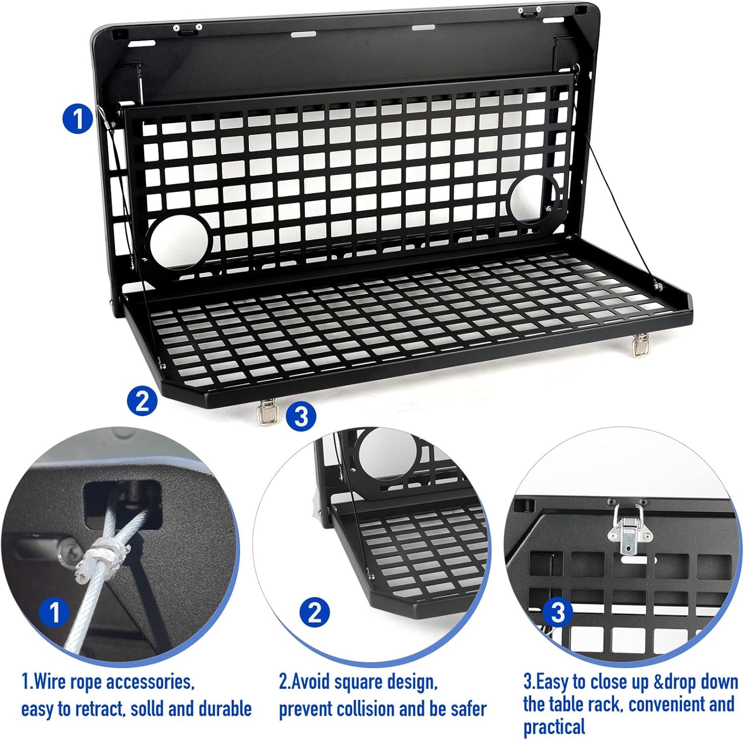 Mesa de puerta trasera plegable estante de carga de aleación - Imagen 5