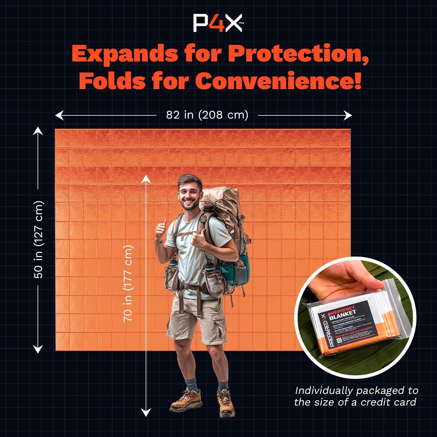 PREPARED4X Paquete de 8 mantas Mylar – Manta de emergencia i - Imagen 6