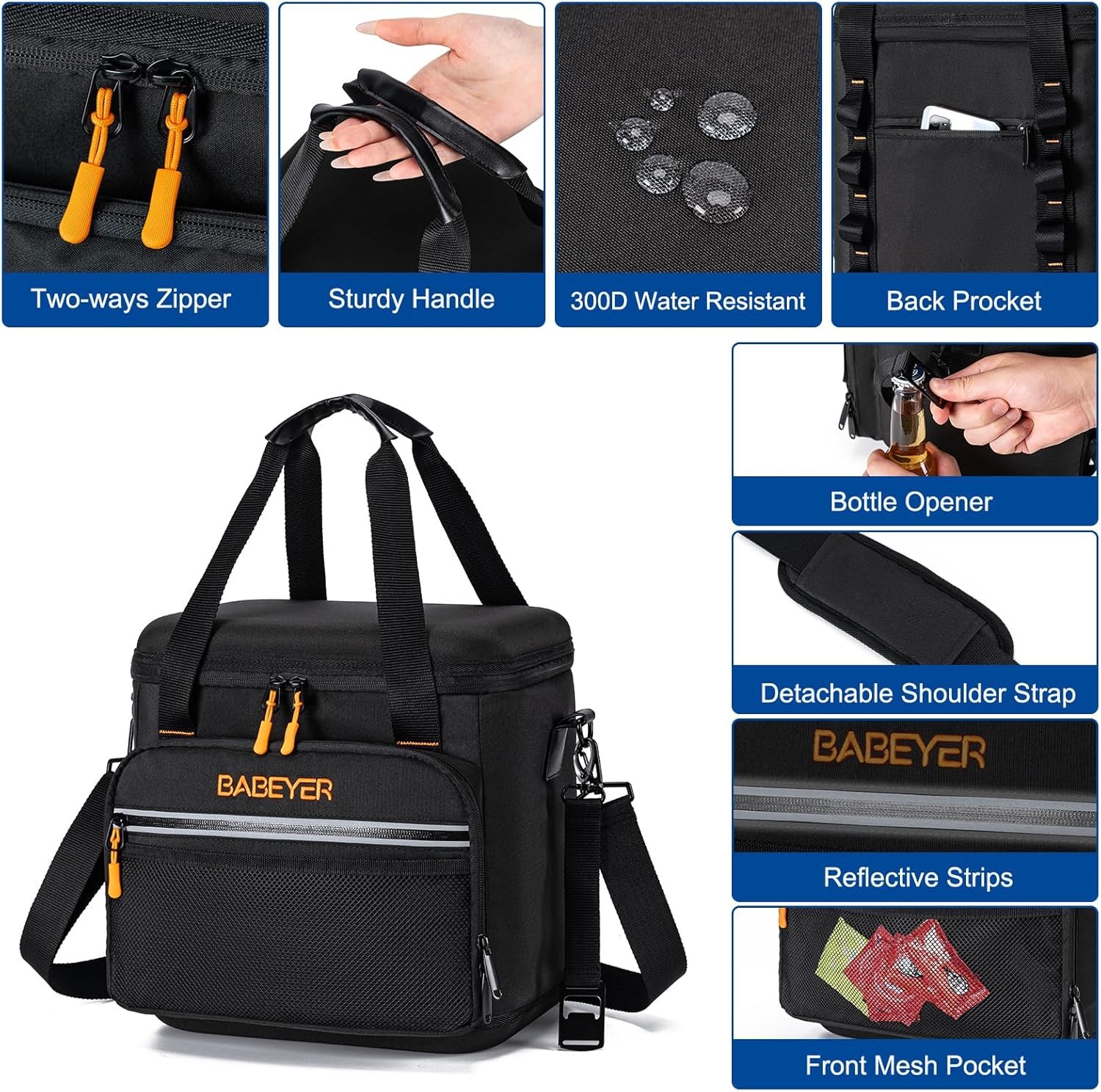 Bolsa térmica suave con dos paquetes de hielo, enfriador ple - Imagen 4