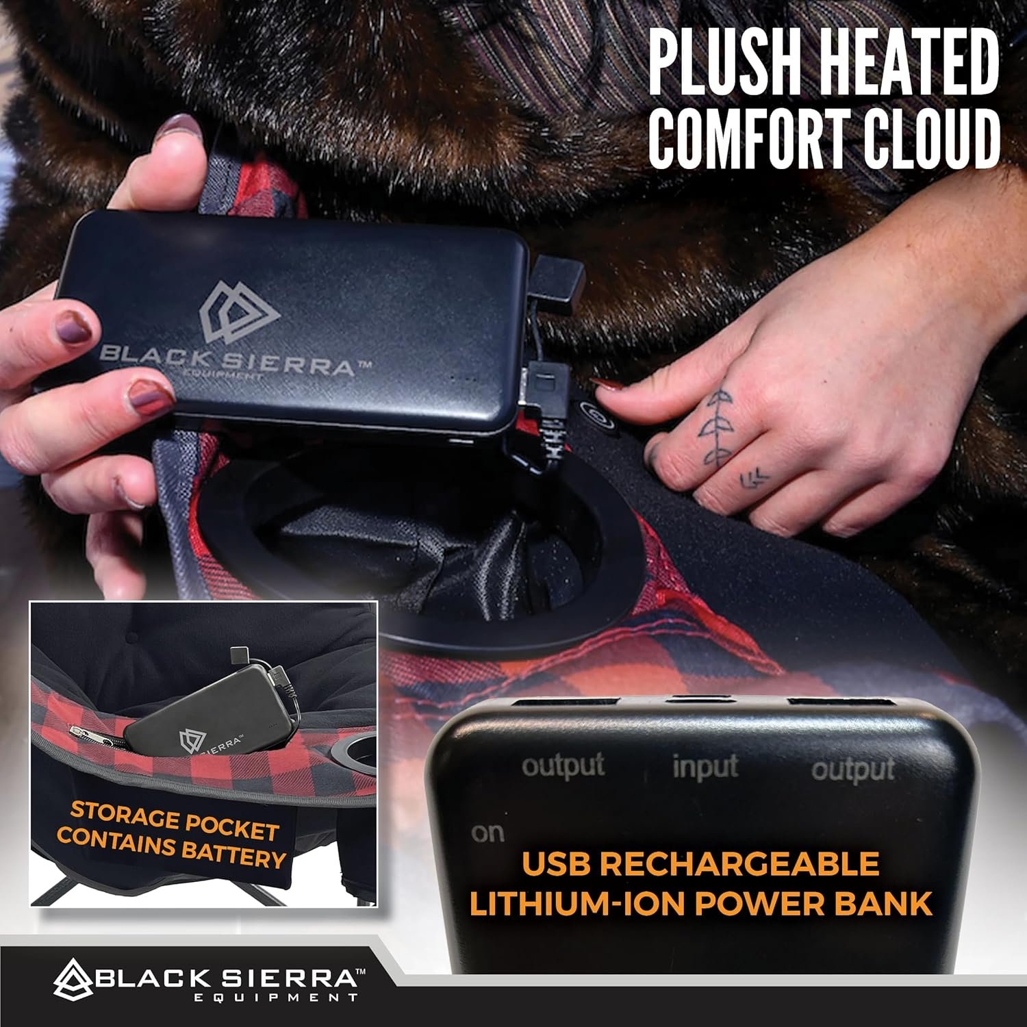 Black Sierra - Silla de campamento con calefacción para adul - Imagen 5