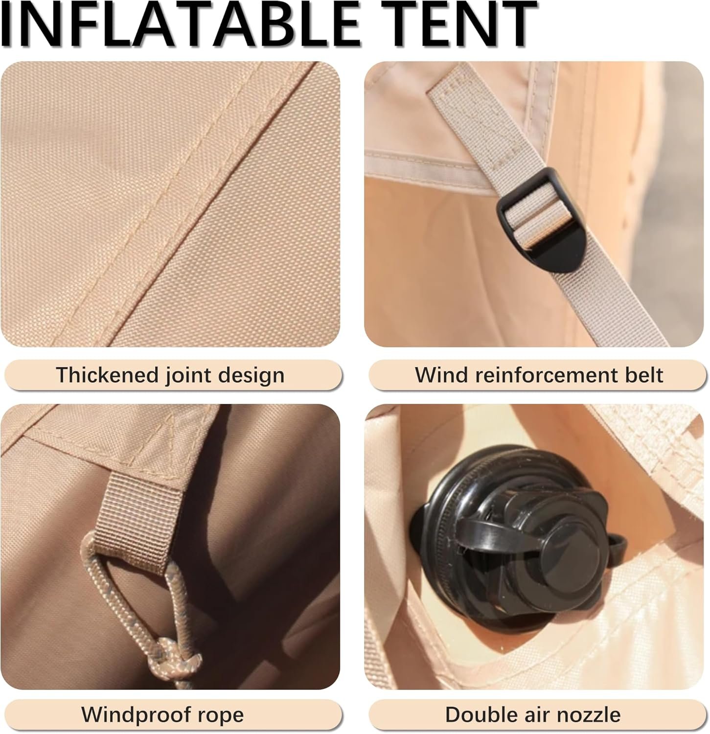 Tienda de campaña inflable glamping con bomba manual, refugi - Imagen 4