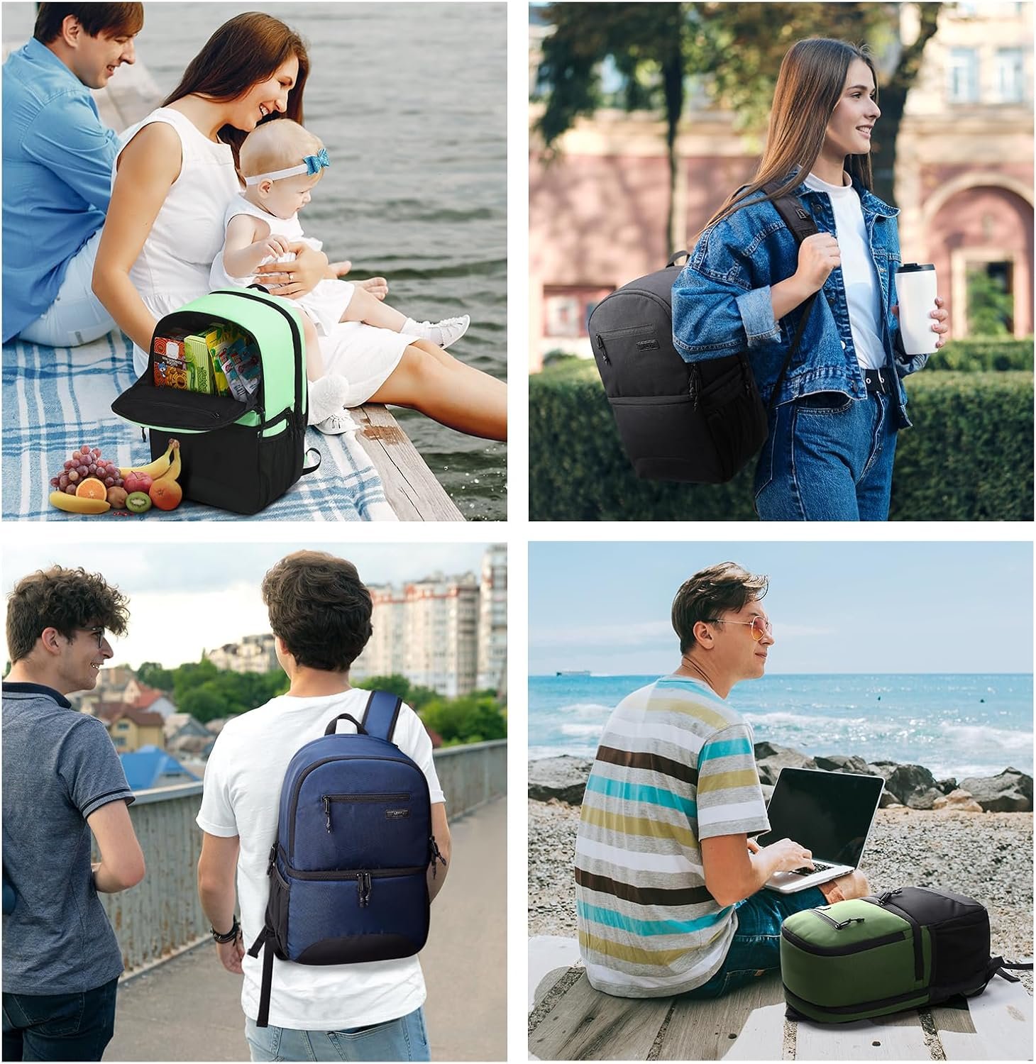 MIER Mochila térmica 2 en 1 aislada para hombres y mujeres, - Imagen 7