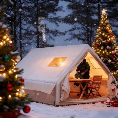 Inflatable Tent with Skylight, 4-12 Person GlampingInflatabl