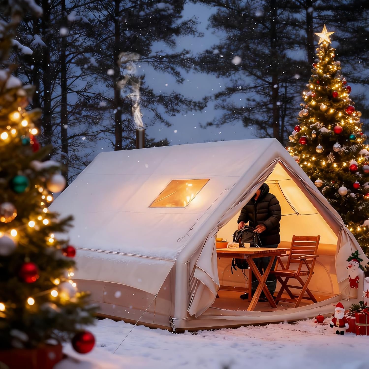 Inflatable Tent with Skylight, 4-12 Person GlampingInflatabl