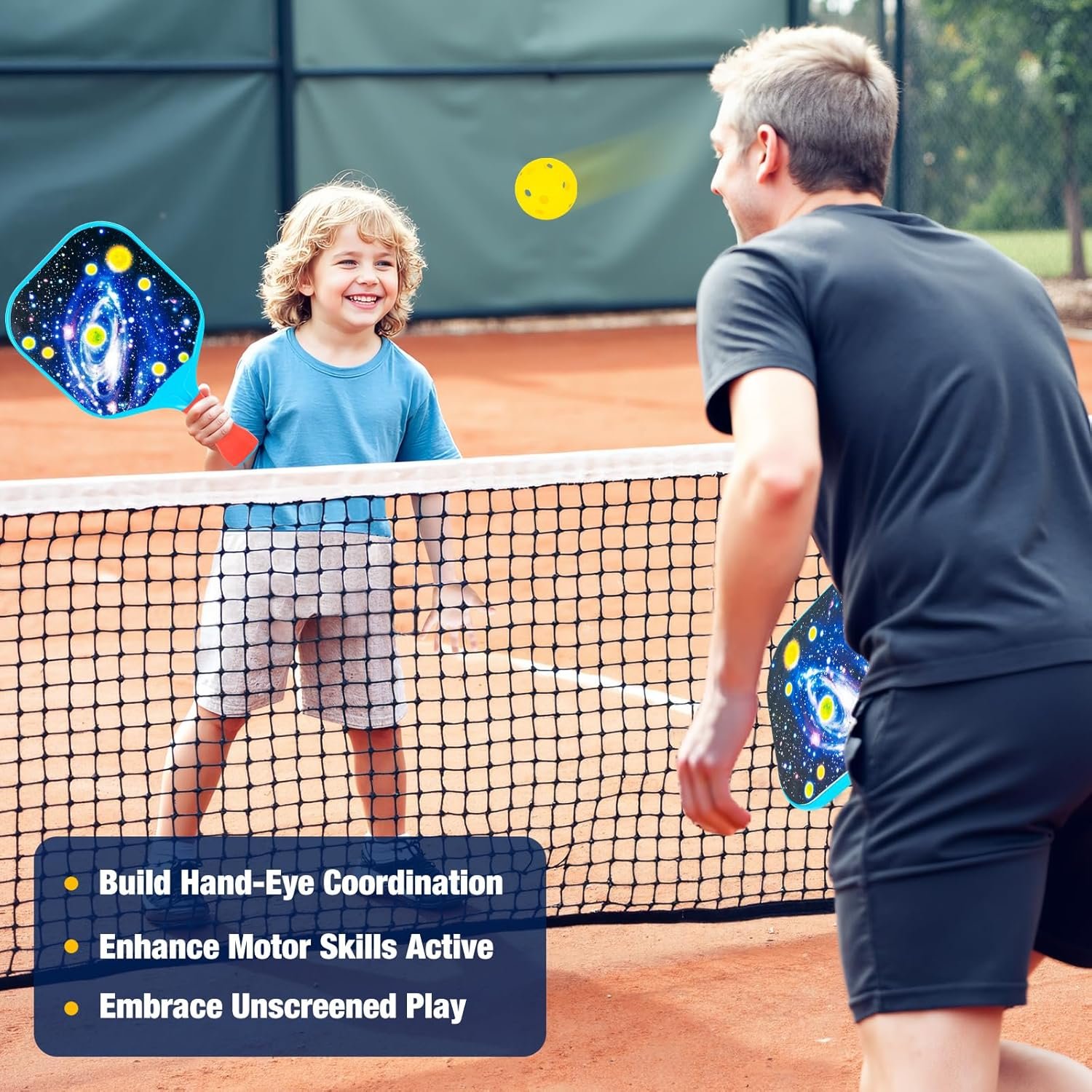 Juego de 2 palas de pickleball para niños, diseño ligero, ag - Imagen 7