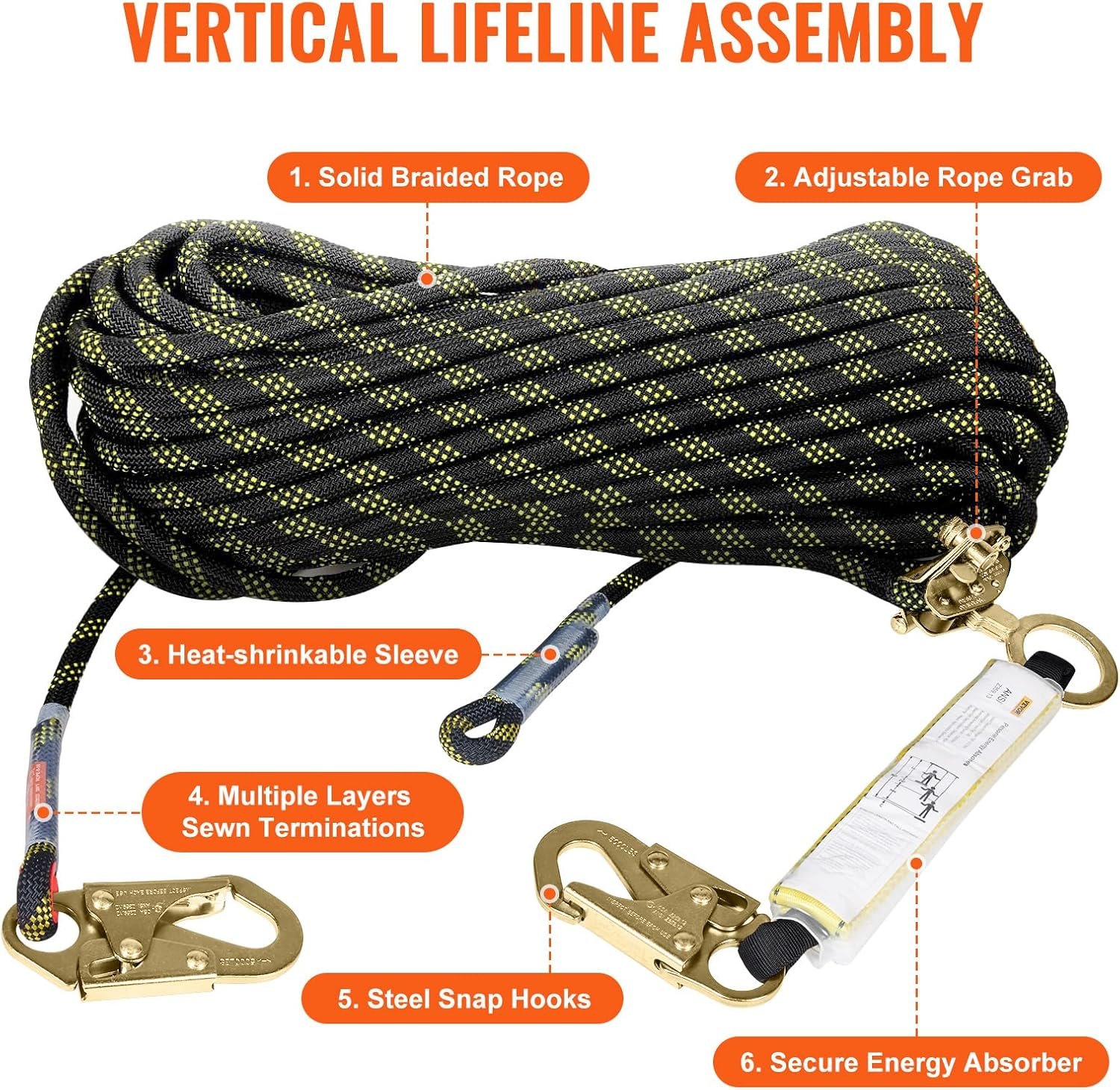Cuerda de escalada, cuerda de seguridad de protección contra - Imagen 6