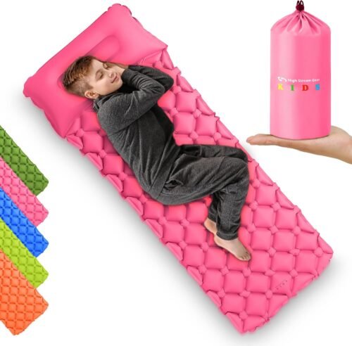 Kids Sleeping Pad for Camping and Sleepovers with Pillow, In