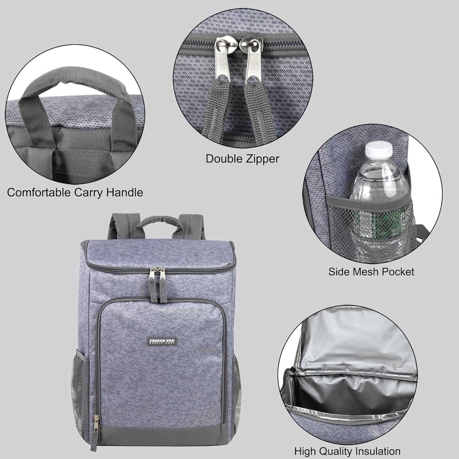 Mochila térmica aislada para entrega de alimentos con soport - Imagen 2