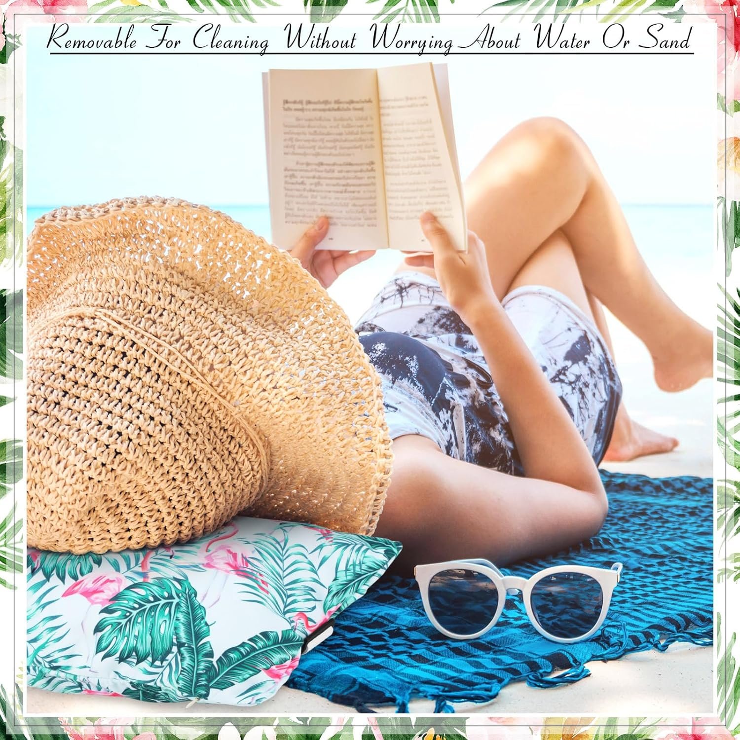 Menkxi Almohada inflable de playa con funda extraíble, almoh - Imagen 6