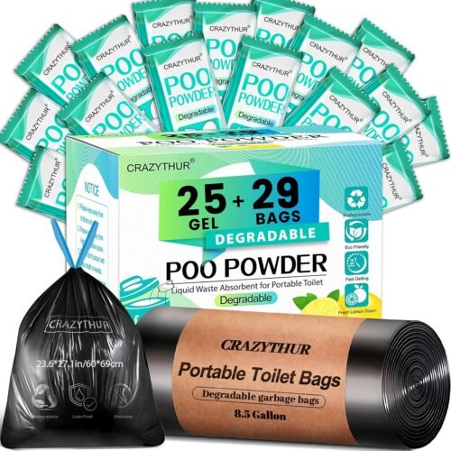 Gel de inodoro portátil portátil, polvo de caca para inodoro