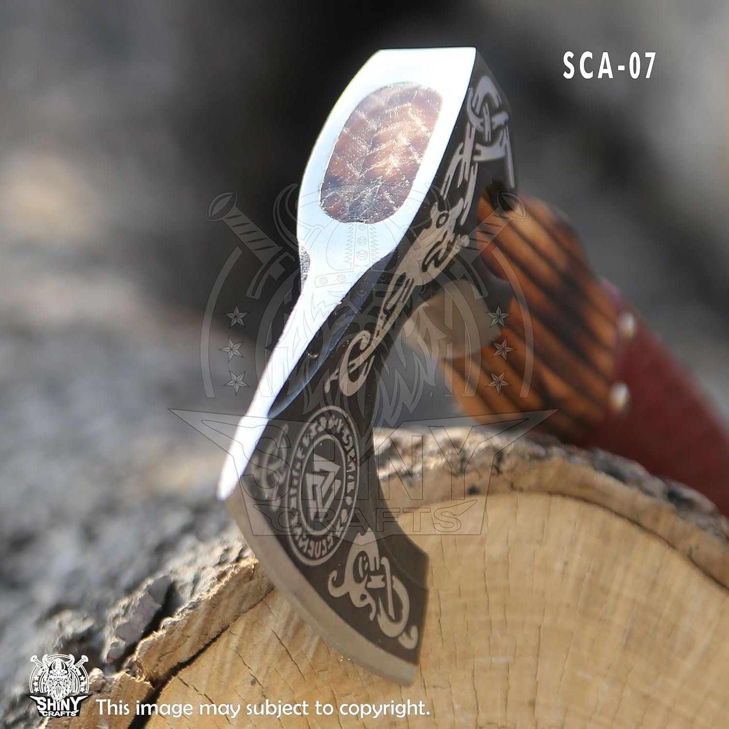 SHINY CRAFTS -Axes Hacha vikinga hecha a mano, hacha nórdica - Imagen 3
