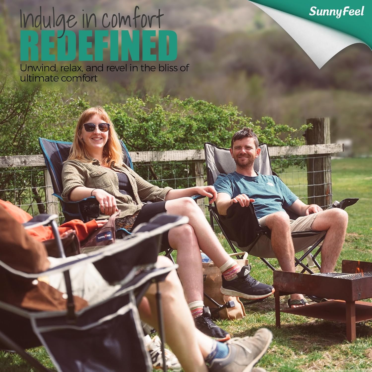 SUNNYFEEL Silla de camping térmica de gran tamaño, sillas de - Imagen 2