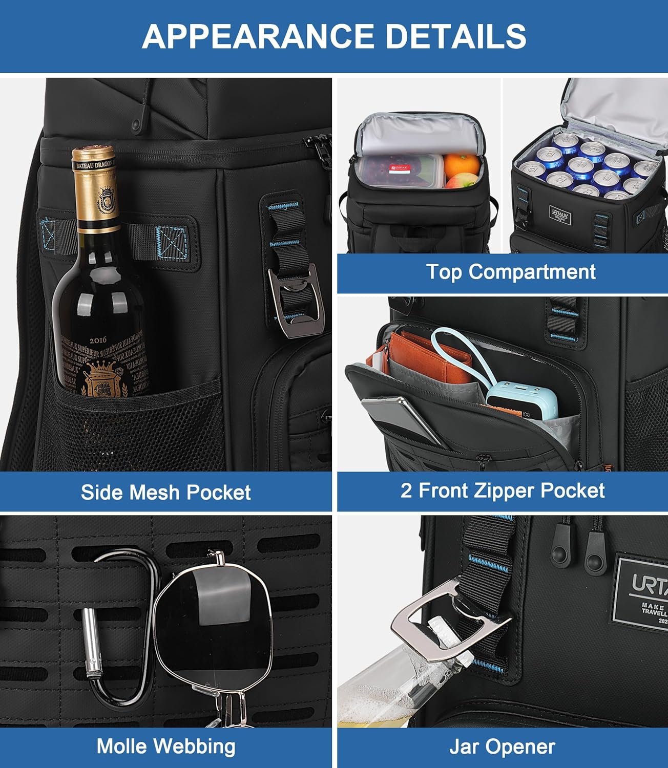 Mochila enfriadora con 2 compartimentos aislados a prueba de - Imagen 5