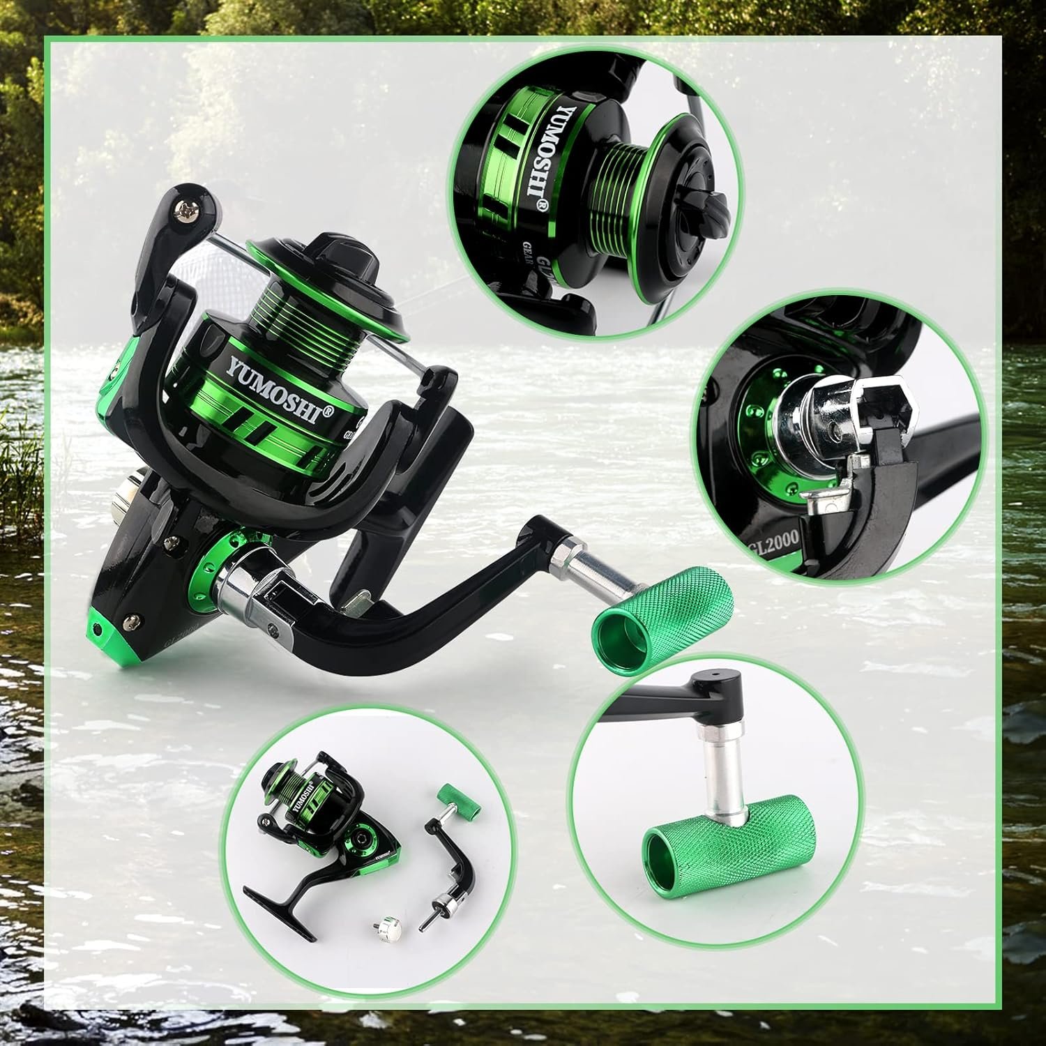 Kit de caña de pescar telescópica, carrete giratorio, acceso - Imagen 4