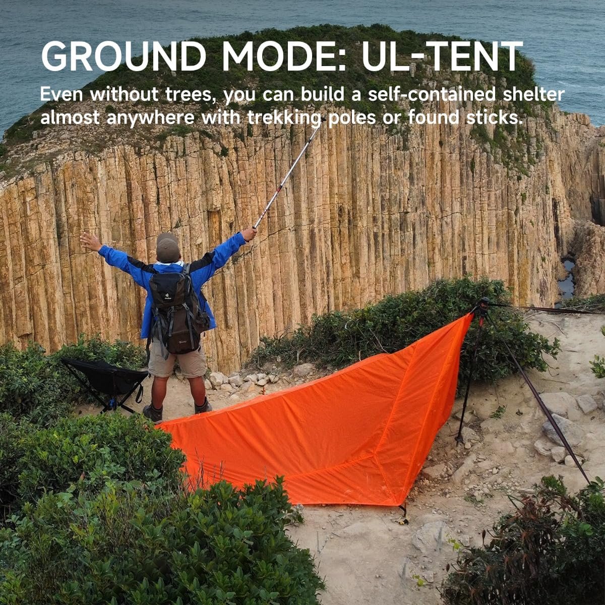 SkyNest - Hamaca de 11 pies con red y lona para la lluvia, t - Imagen 4