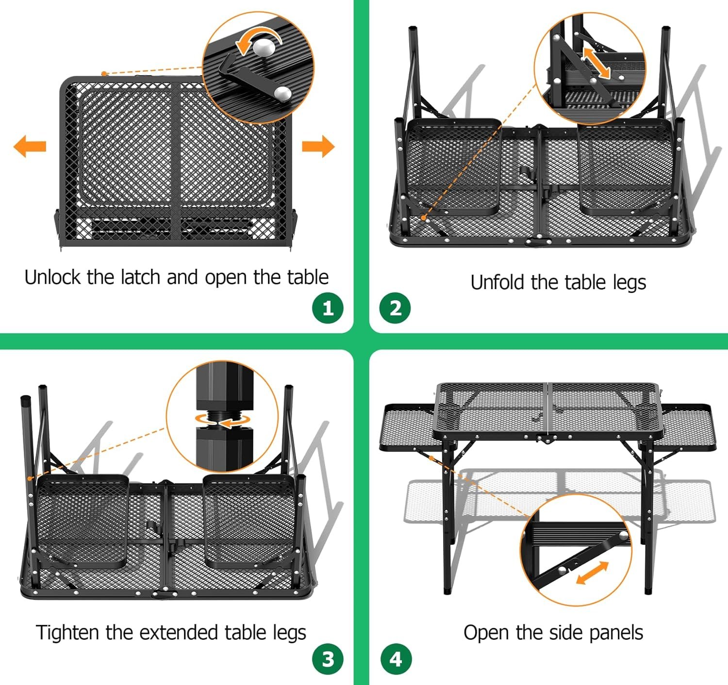 Mesa de camping con 2 escritorios adicionales - Imagen 3