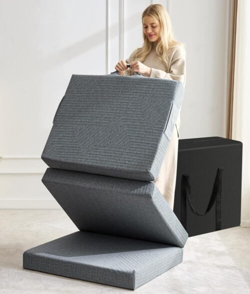 BDEUS Colchón de espuma viscoelástica de 4 pulgadas de tres