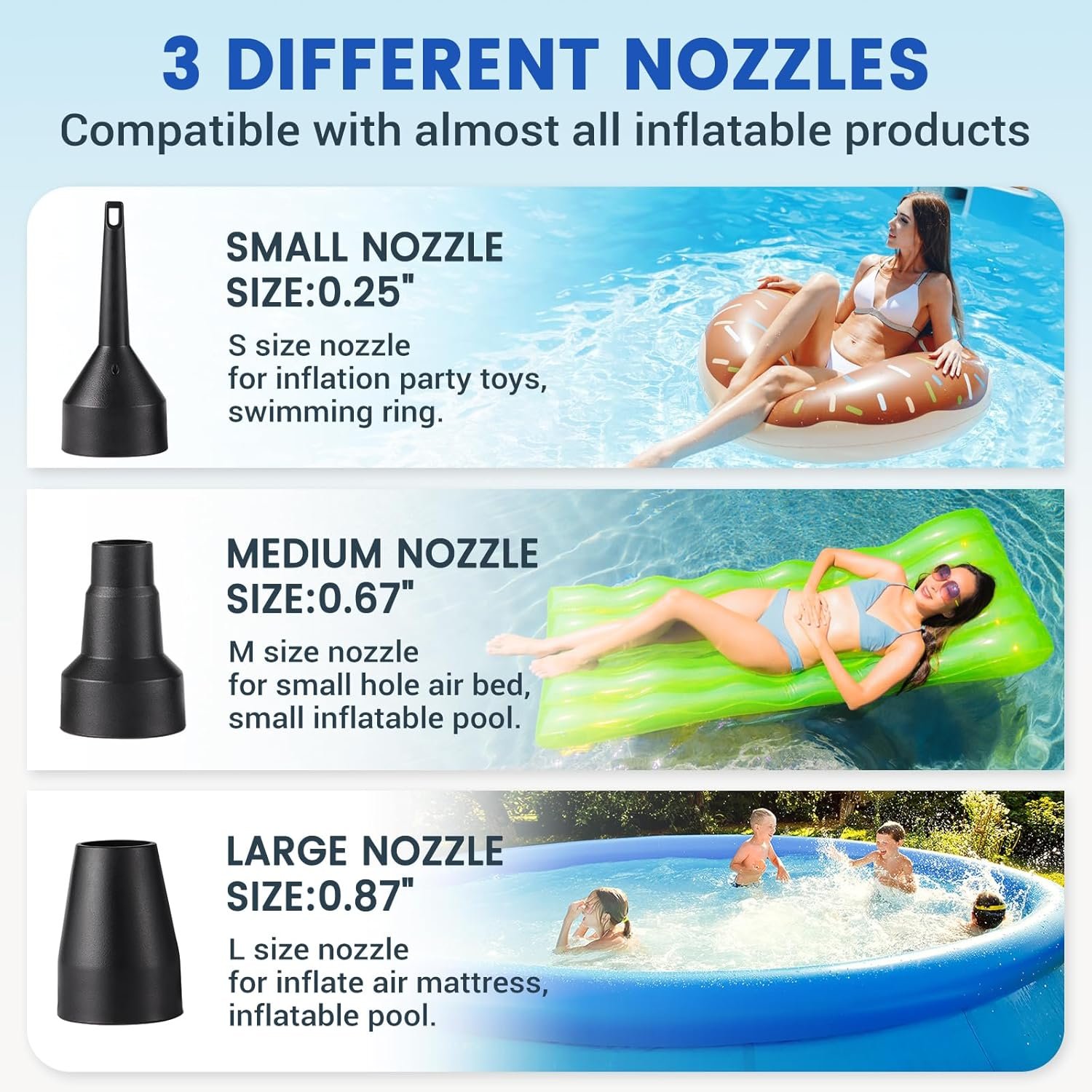 Bomba de aire eléctrica inflable para piscina, AC/110V 130w - Imagen 4