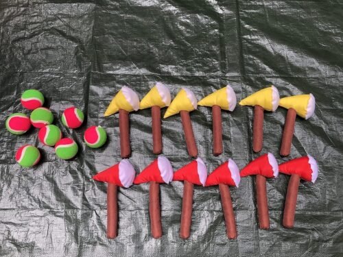 Hacha falsa para juego de lanzamiento de hacha inflable