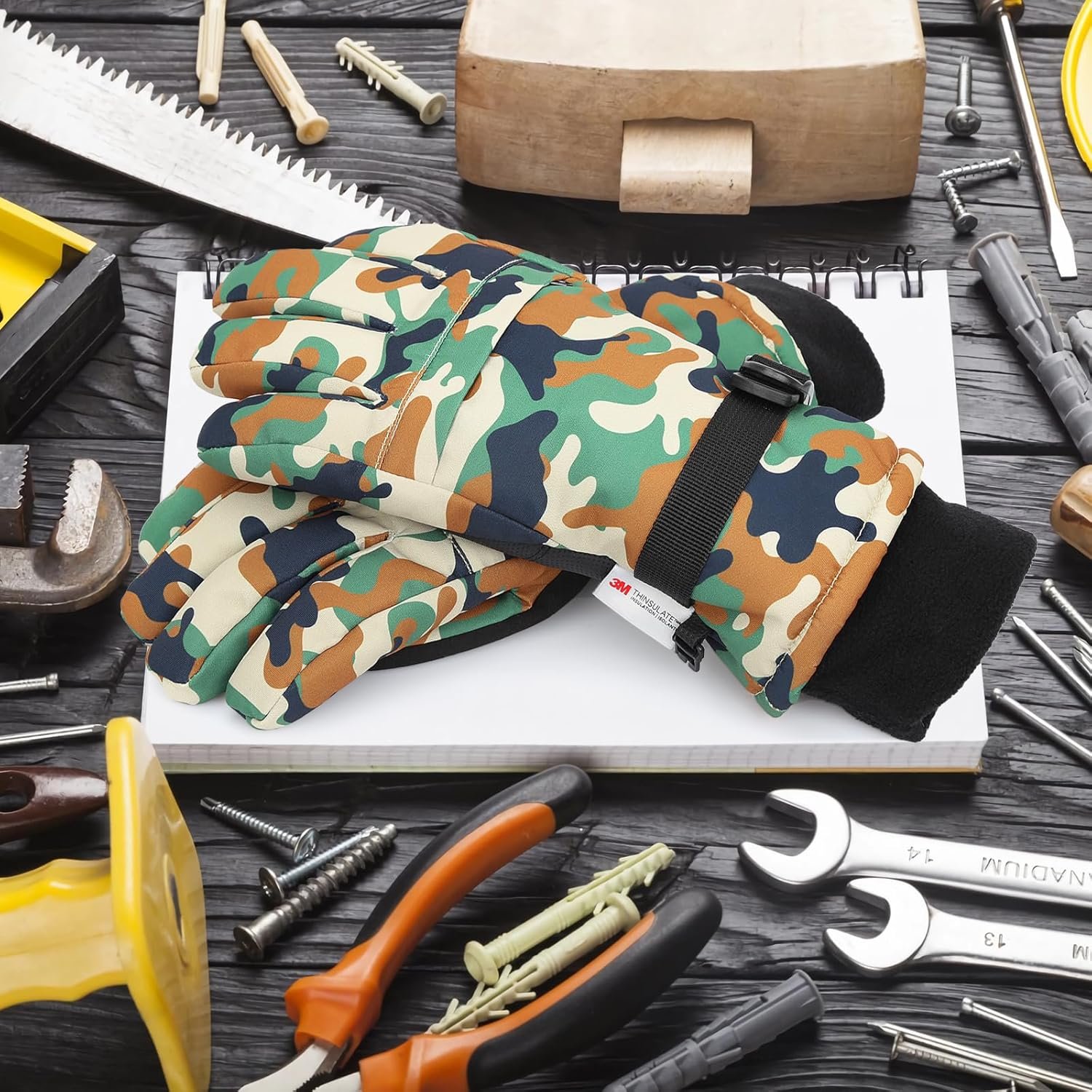 Guantes de trabajo de pala de nieve para clima frío, resiste - Imagen 5