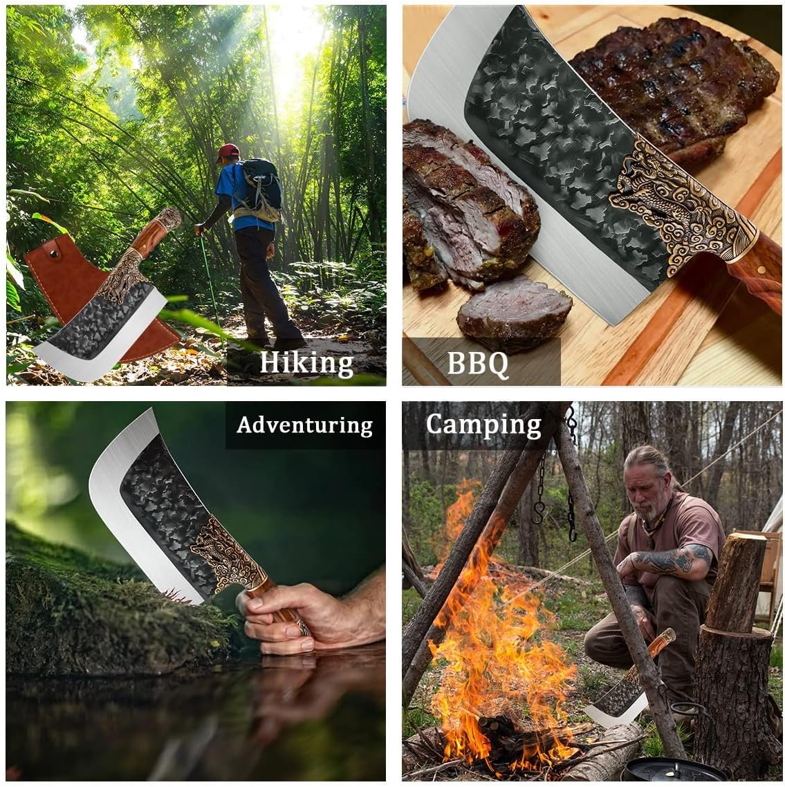 Purple Dragon Cuchillo de carnicero de alta resistencia, for - Imagen 3