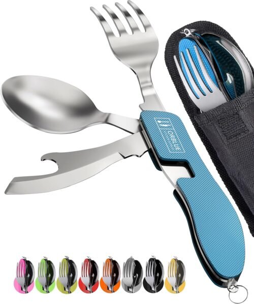Orblue Utensilios de comida 4 en 1, paquete de 2 – Cuchara p