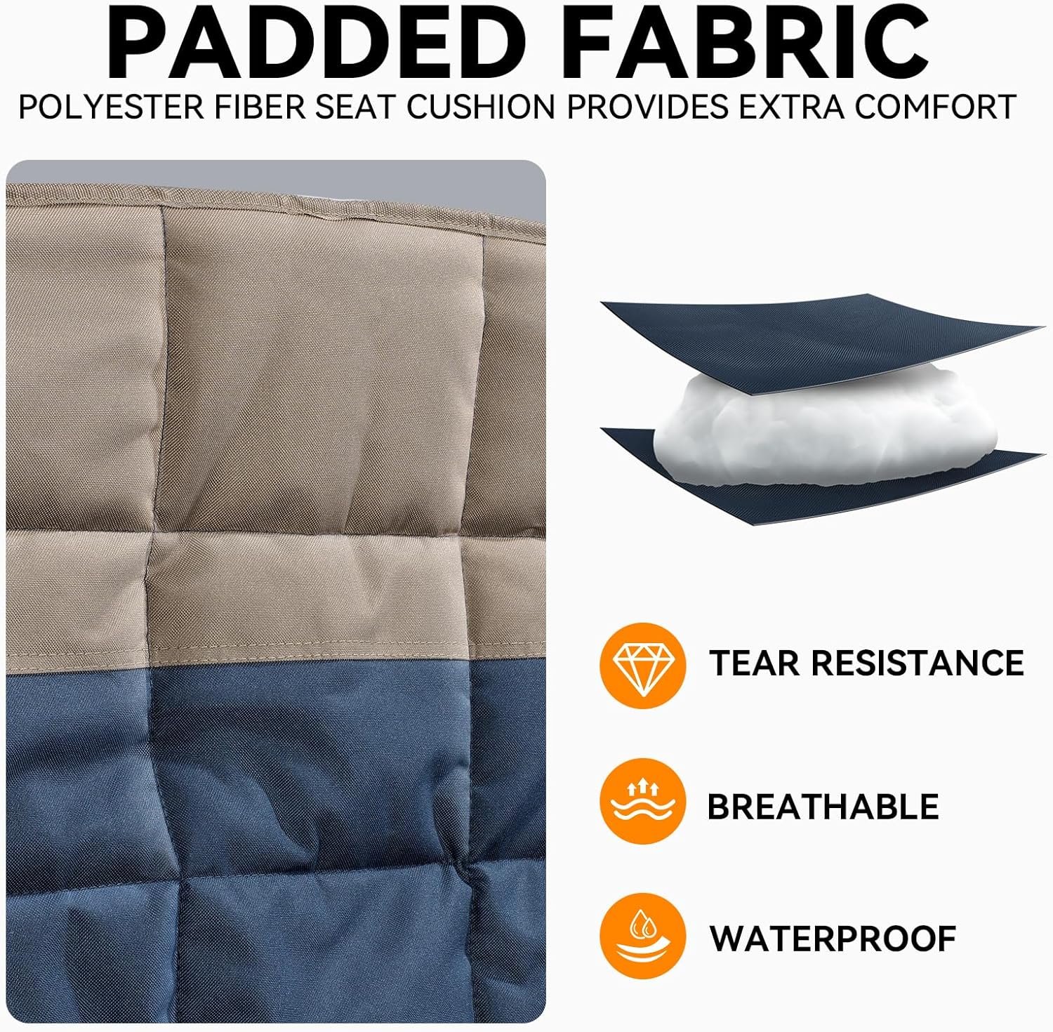 Silla de playa doble con toldo, silla de camping con toldo, - Imagen 7