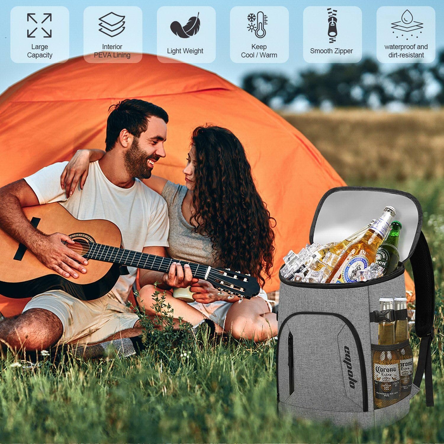 Capolo Mochila enfriadora de 30/45 latas, bolsa térmica aisl - Imagen 6