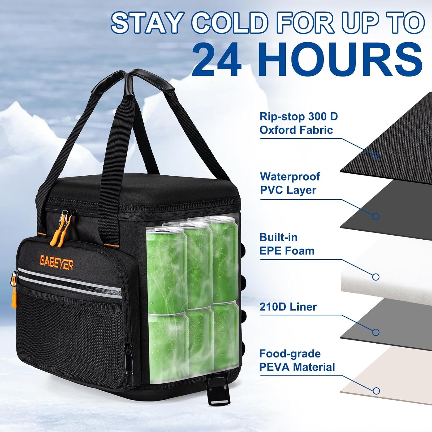 Bolsa térmica suave con dos paquetes de hielo, enfriador ple - Imagen 2