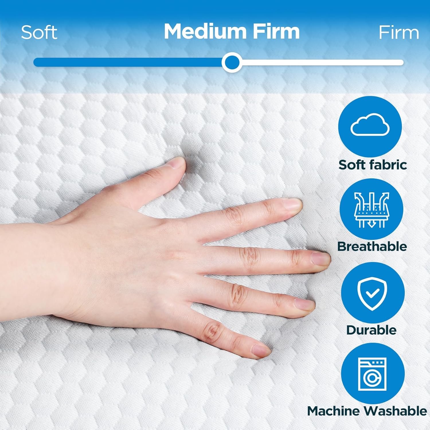 Colchón plegable, colchón individual de 6 pulgadas, triple p - Imagen 4