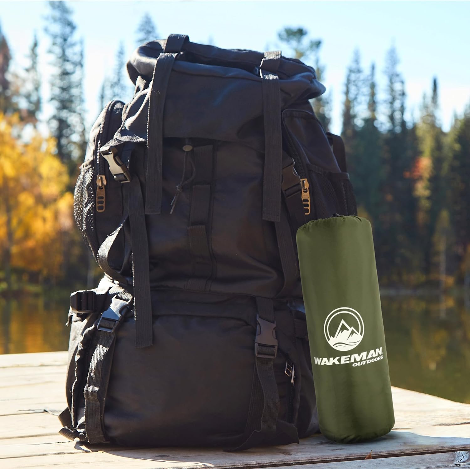 Wakeman Outdoors - Colchoneta inflable con bomba de pie inte - Imagen 6