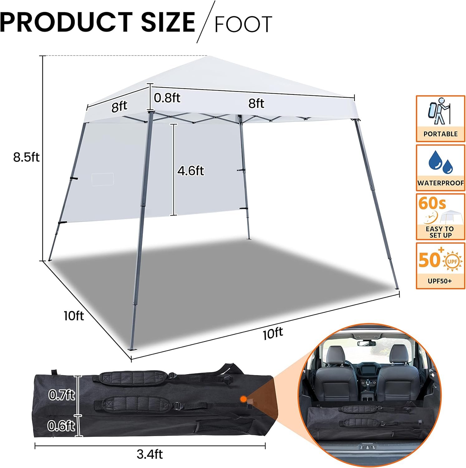 Yaheetech Tienda de campaña desplegable con mochila, base de - Imagen 3