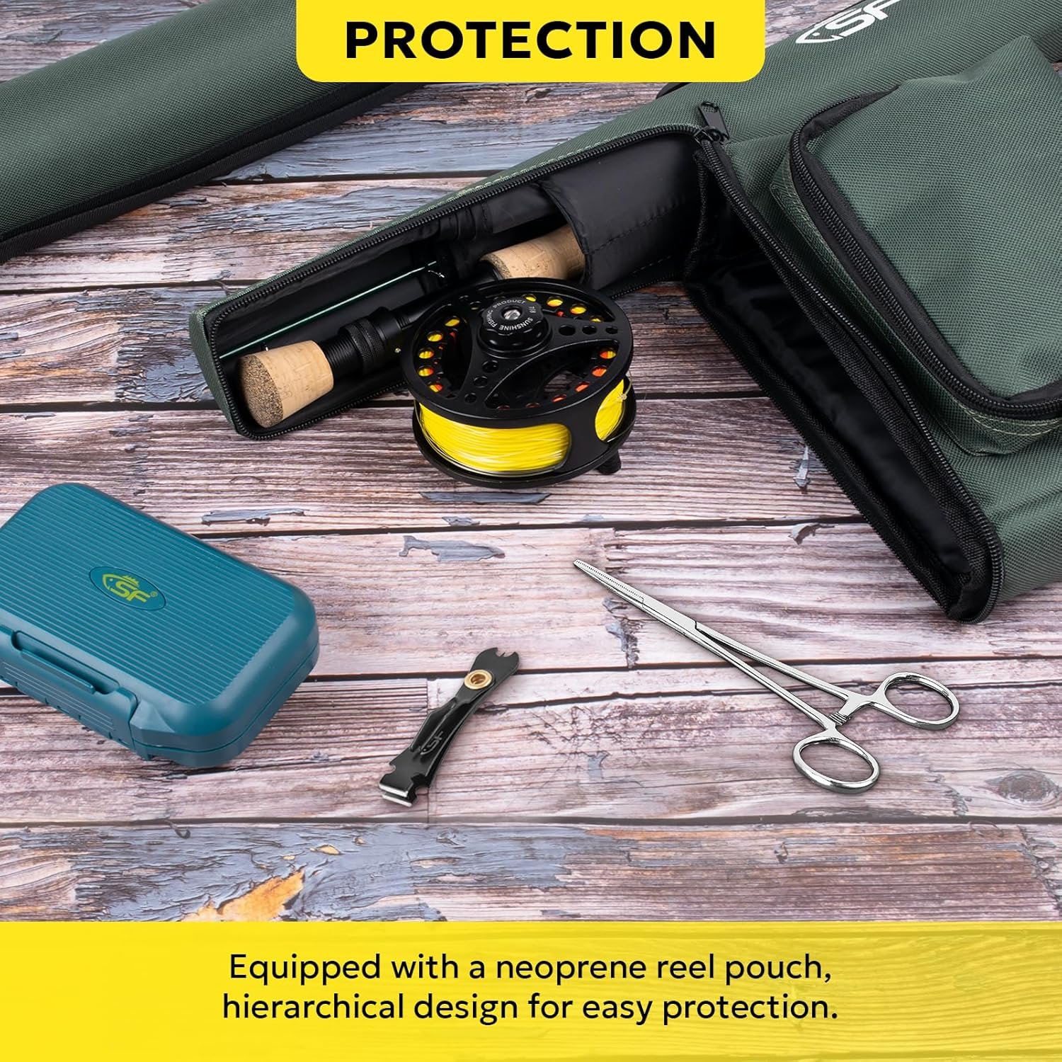 SF Kit de iniciación de caña de pescar con mosca, acabado de - Imagen 7