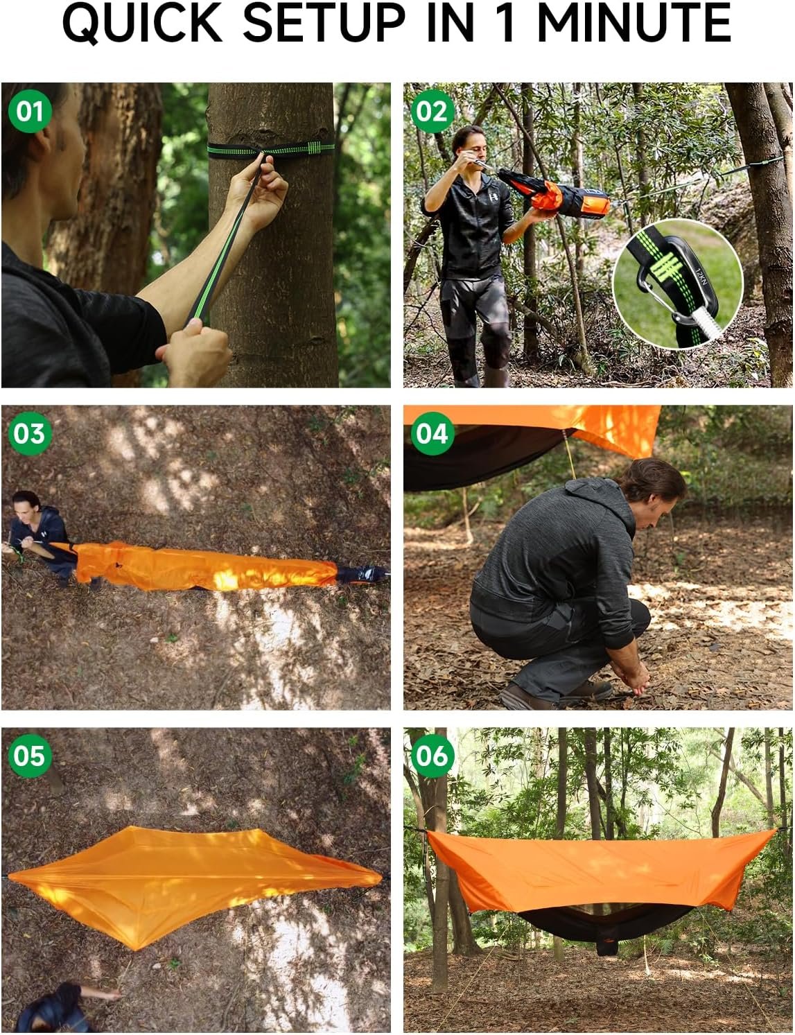 SkyNest - Hamaca de 11 pies con red y lona para la lluvia, t - Imagen 6