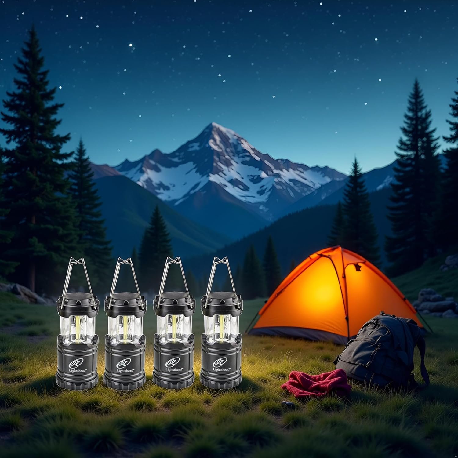 Lightahead Linterna LED portátil para acampar al aire libre,