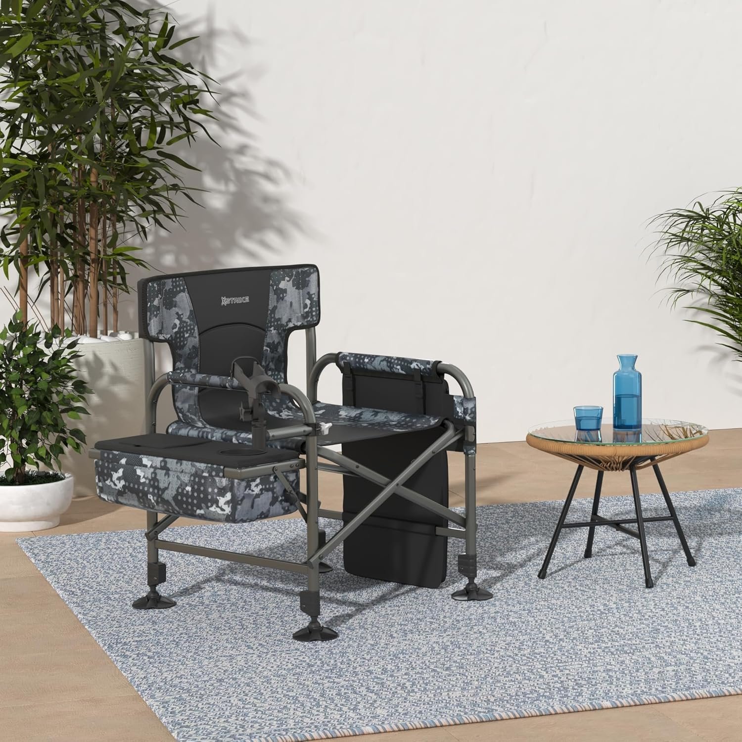 X Strike Sillas de pesca con soporte para caña, silla plegab - Imagen 2