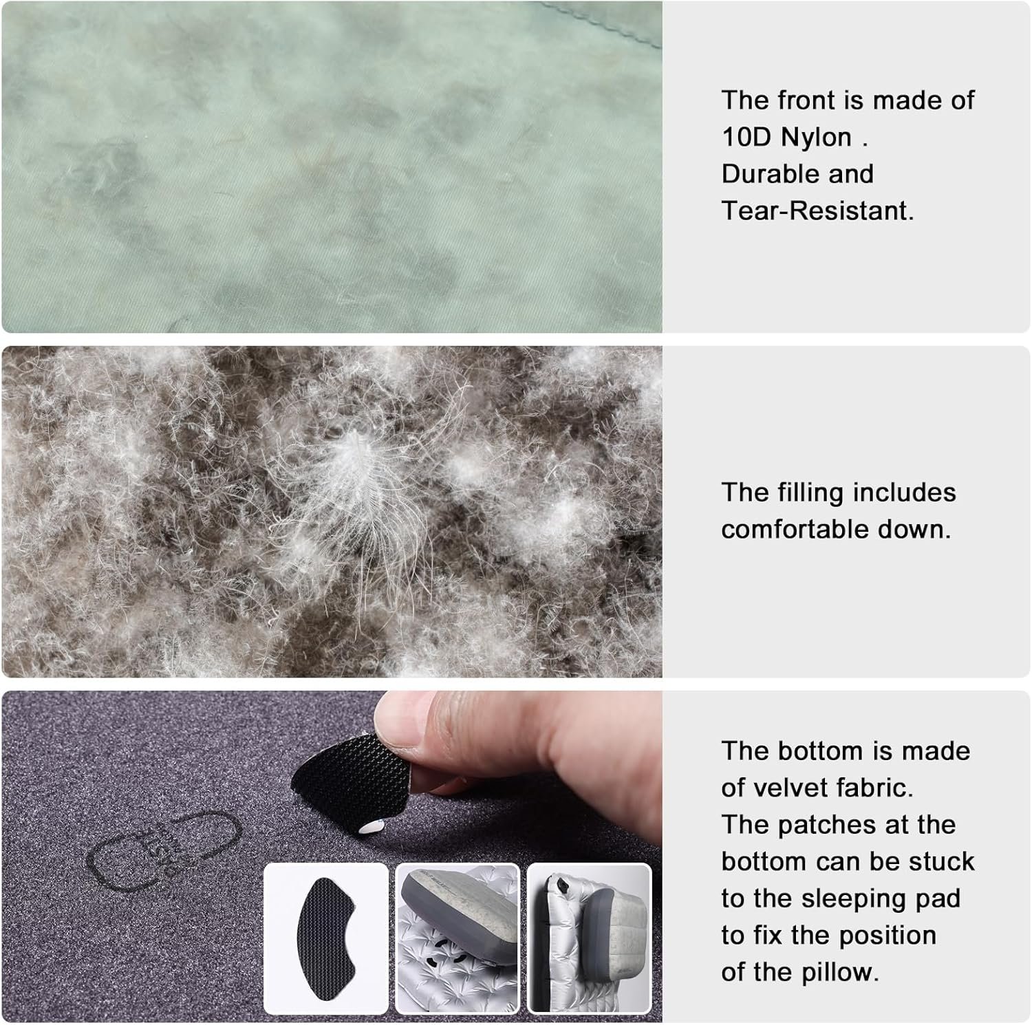 Almohada inflable para camping, ultraligera, almohada inflab - Imagen 7