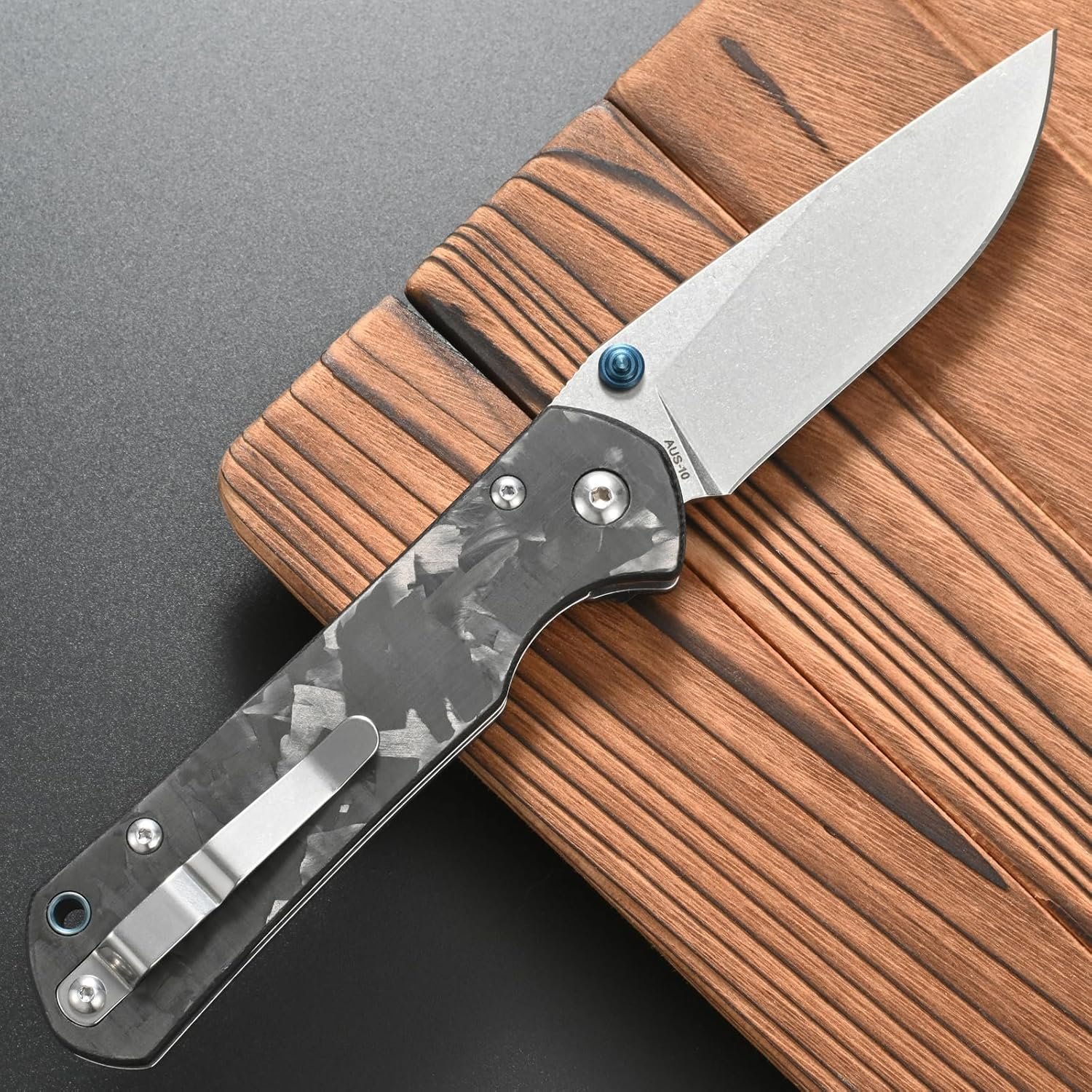 FF23 Carbon Fiber Handle Folding Knife, AUS-10 Steel Blade K - Imagen 3