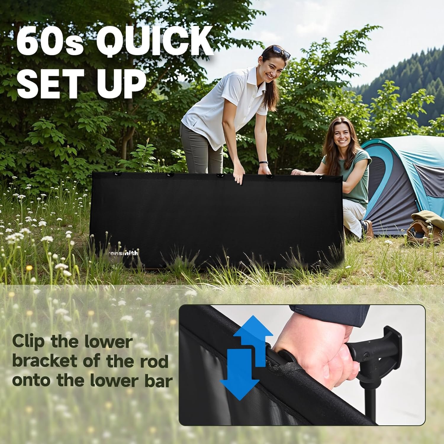 Catre de campamento, cama portátil para adultos, catres de d - Imagen 3