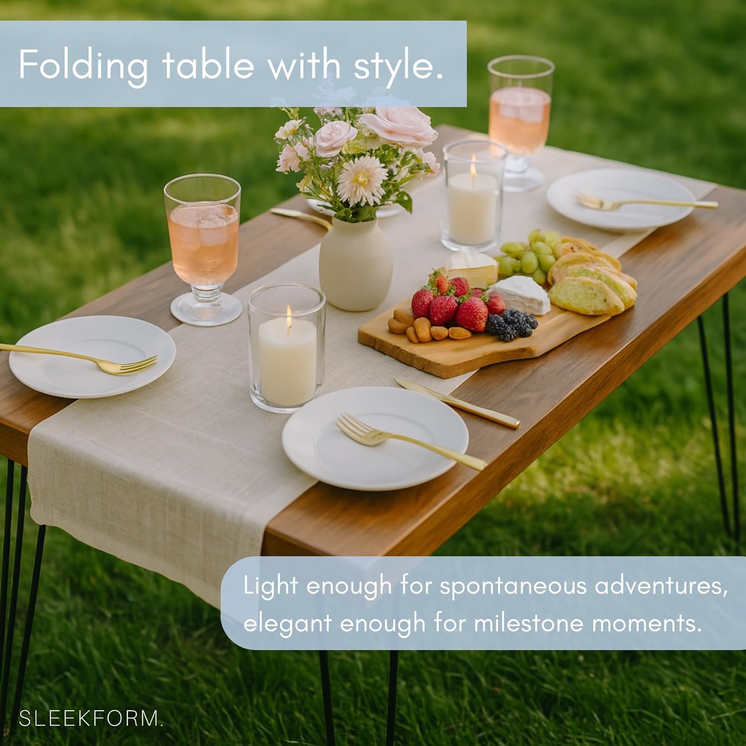 Sleekform Escritorio plegable de madera, mesa de escritura p - Imagen 5