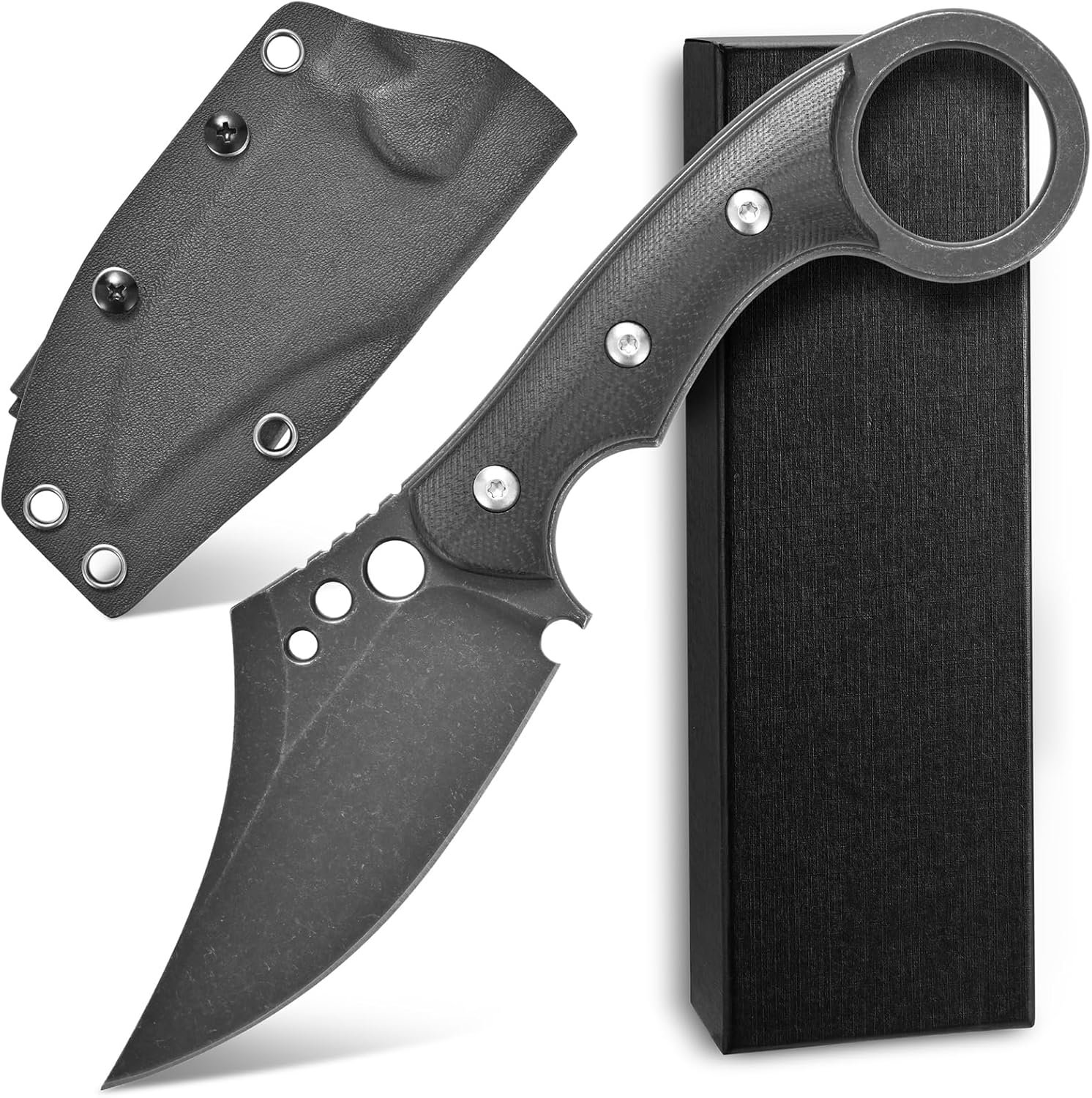 C1116 Cuchillo de hoja fija, hoja de acero D2+mango Micarta - Imagen 7