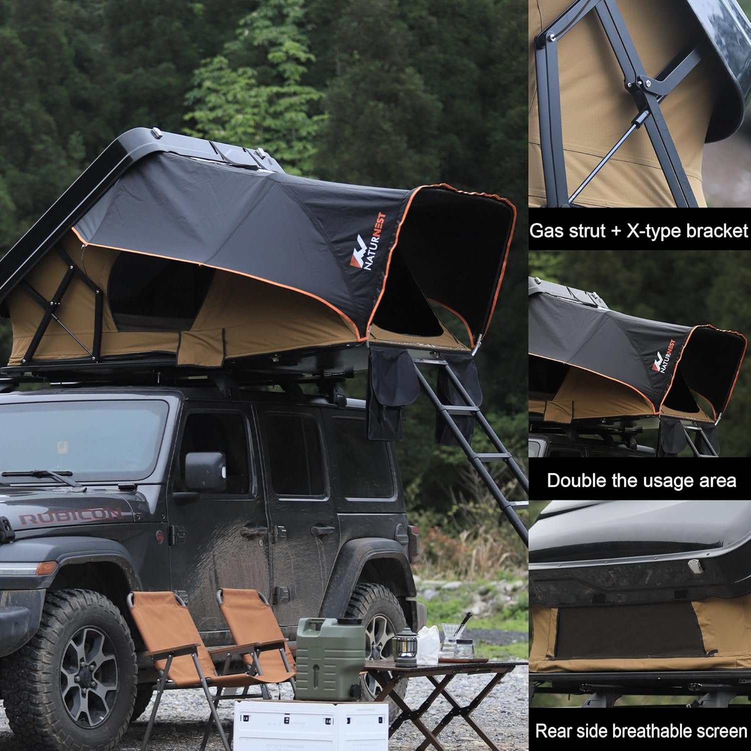 Naturnest - Tienda de campaña de techo rígida, diseño de esp - Imagen 3