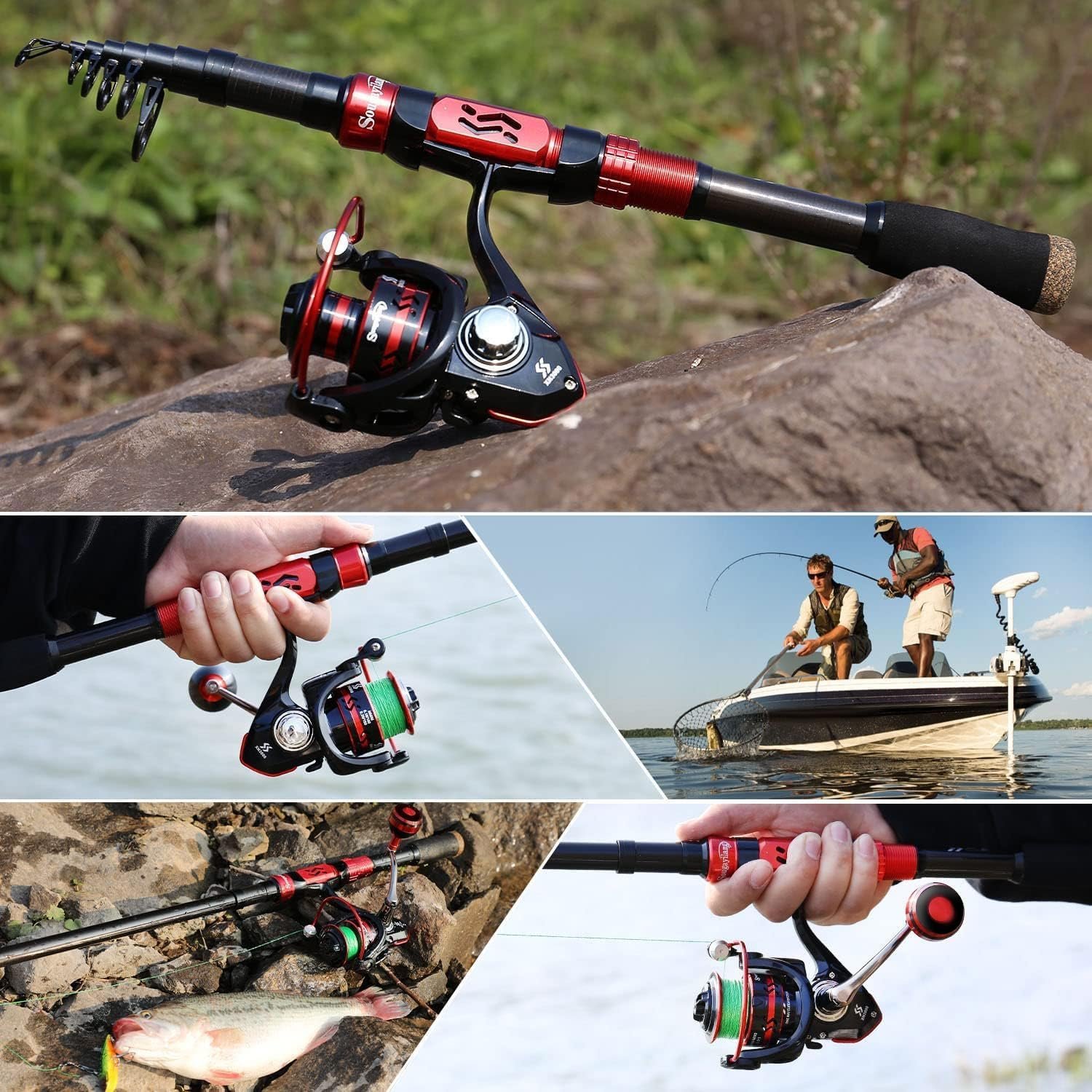 Sougayilang Fishing Rod and Reel Combo Set with Telescopic F - Imagen 5