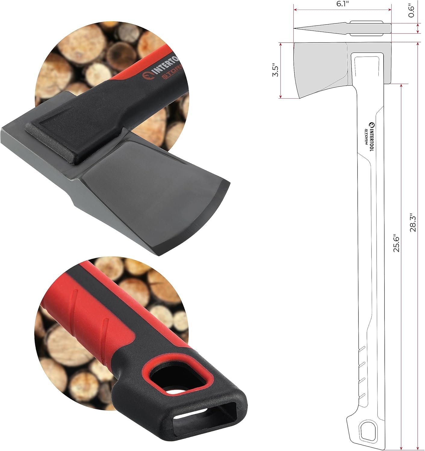 INTERTOOL Juego de hacha de corte y hacha de tala de madera - Imagen 5